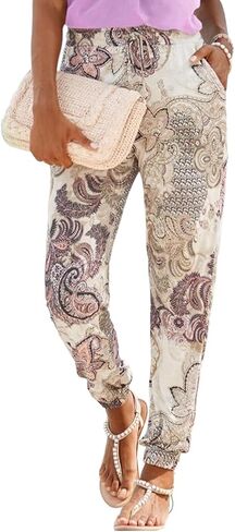 LASCANA Women's Smocked Elastic Hem Pants in Saudi Arabia