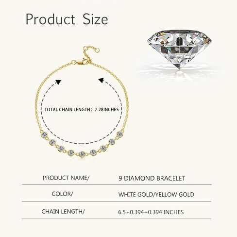 14K Gold 1CT Diamond Bracelets للنساء مع مشبك جراد البحر (VS ~ VVS ، D-Color) in Saudi Arabia