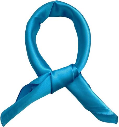 Women’s Solid Color Square Scarf Neckerchief (Blue) in Saudi Arabia