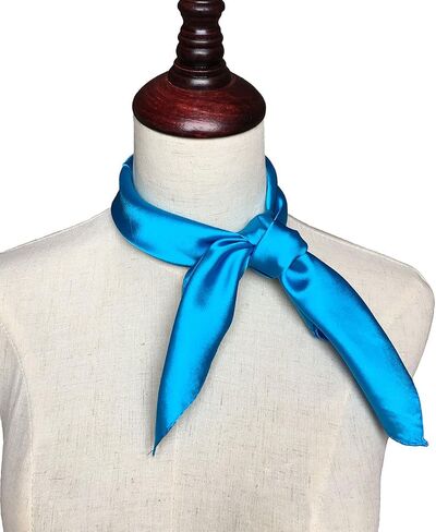 Women’s Solid Color Square Scarf Neckerchief (Blue) in Saudi Arabia