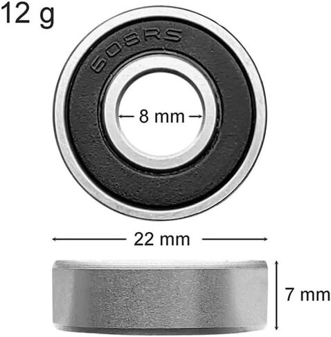 50pcs 608 2RS Ball Bearing ABEC-5 8x22x7 mm Groove Steel Feathed Ball Bealings 608rs Z3V3 608-2rs 608rs Red Bearing (608-2rs Black) in Kuwait