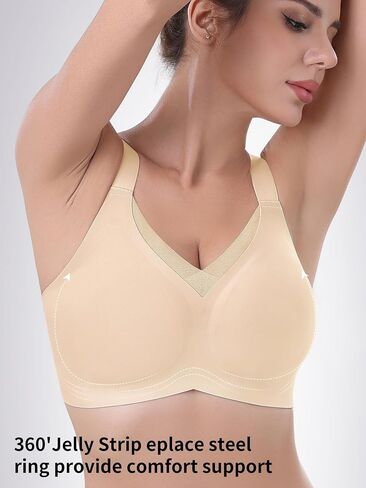 Seamless Bras for Women Full Coverage No Underwire Scalloped Push Up Bras Soft Wireless Comfort Bralettes in Saudi Arabia