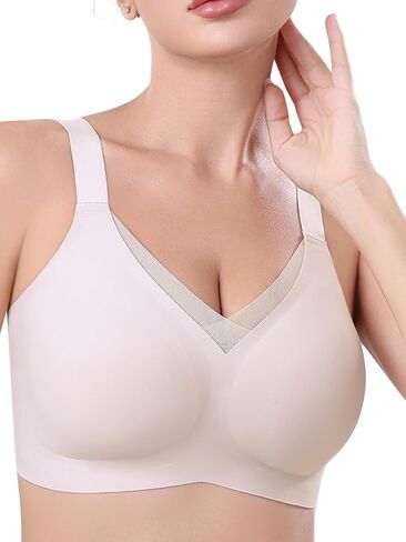 Seamless Bras for Women Full Coverage No Underwire Scalloped Push Up Bras Soft Wireless Comfort Bralettes in Saudi Arabia
