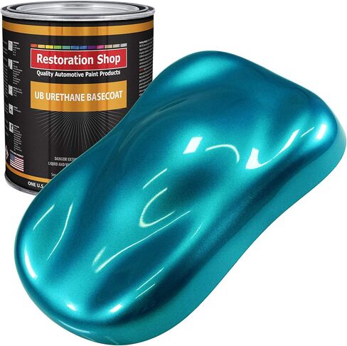 Restoration Shop - Teal Green Metallic Urethane Basecoat Auto Paint - Gallon Paint Color Only - Professional High Gloss Automotive, Car, Truck Refinish Coating in Saudi Arabia