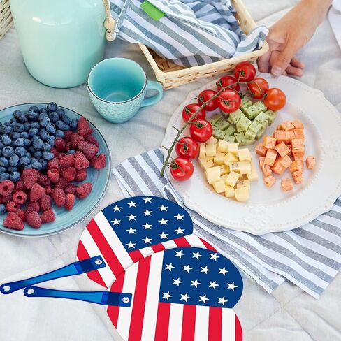 50Pcs Patriotic Handheld Fans 4th of July Independence Day Handheld Fans American Flag Stars Stripes Heart Shape Double Sided Plastic Fan for Guests Holiday Birthday Party Favor Parade Gifts in Saudi Arabia