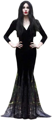 نساء Mermaid Maxi Dress v فستان Lace Lace Long Sleeve Party الأنيق Vestidos Festidos Lopel Rope Halloween Cosplay Cosplay in Kuwait