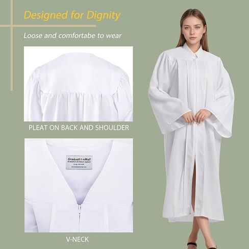 IvyRobes 12 Pcs Adults Matte Choir Robes for Church Baptism Judge Graduation Gown Confirmation Officiant Pastor Costume in Saudi Arabia