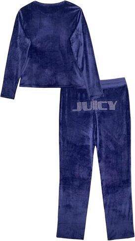 Juicy Couture Women’s Velvet Fleece Pajama Set with Long Sleeve Top and Pants in Kuwait