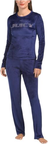 Juicy Couture Women’s Velvet Fleece Pajama Set with Long Sleeve Top and Pants in Kuwait
