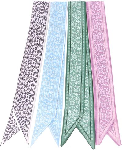 Cavetee 4 PCS الأوشحة للأزياء للنساء ، أو الأوشحة للشعر عصابات الرأس للنساء متعددة الاستخدامات وشعر حقيبة اليد in Kuwait