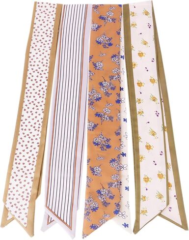 Cavetee 4 PCS الأوشحة للأزياء للنساء ، أو الأوشحة للشعر عصابات الرأس للنساء متعددة الاستخدامات وشعر حقيبة اليد in Kuwait
