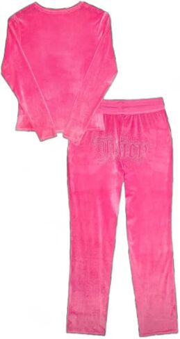 Juicy Couture Women’s Velvet Fleece Pajama Set with Long Sleeve Top and Pants in Kuwait