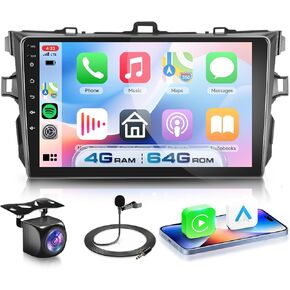 [8 CORE 2G+64G] for Toyota Corolla 2009-2013 Car Radio with Wireless Carplay/Android Auto, 9 Inch Android 13 IPS Touch Screen Car Stereo, Bluetooth, GPS, WiFi, SWC, DSP + Backup Camera in Kuwait