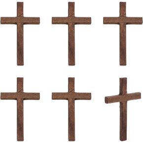 PH PandaHall 6pcs Wooden Cross Wood Wall Crosses Hand Held Cross Coffee Small Cross Prayer Cross Hanging Home Decor for Easter Meditation Weddings Party Christmas Decor Gift 2.7x4.7 Inch in Saudi Arabia