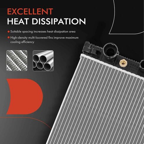 A-Premium Engine Coolant Radiator Assembly with Transmission Oil Cooler Compatible with Mercedes-Benz Models - C300 08-14, C350 10-15, E350 10-14, E400 13-17, E550 10-17, GLK350 10-15 in Saudi Arabia