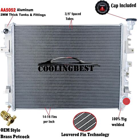 CU13129 3 صف من الألومنيوم المبرد لعام 2009-2018 DODGE RAM 1500 RAM 2500 3500 3.0 3.6 3.7 4.7 5.9 V6 V8 PRO ، Radiators 2010 2012 2013 2015 2015 2017 2017 2017 in Kuwait