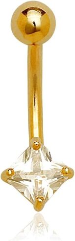 14k Yellow Gold Cubic Zirconia 14 Gauge Kite Body Jewelry Belly Ring 24x8mm-Body Piercing-Ring for Women in Saudi Arabia