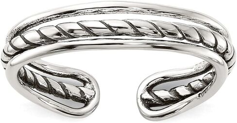 JewelryWeb 925 Sterling Silver Artisan Foxided Toe Toe Ring For Women in Saudi Arabia