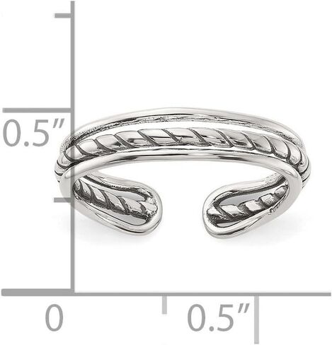 JewelryWeb 925 Sterling Silver Artisan Foxided Toe Toe Ring For Women in Saudi Arabia