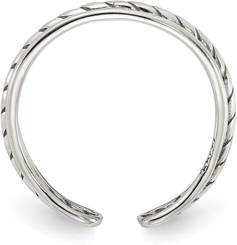 JewelryWeb 925 Sterling Silver Artisan Foxided Toe Toe Ring For Women in Saudi Arabia