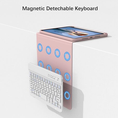 Keyboard Case for iPad Mini 7th Generation (A17 Pro) 2024 / 6th Gen 2021 8.3 Inch [Magnetic Detachable Wireless Keyboard][Support 3 System] Flip Stand Case with Pencil Holder, Black in Kuwait