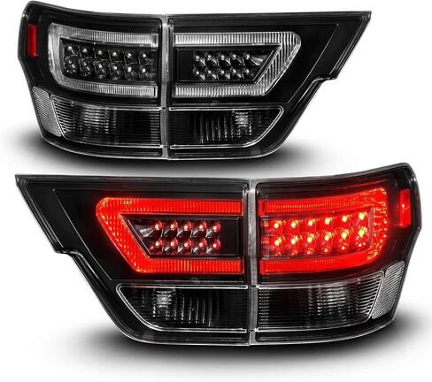 AmeriLite for 2011-2013 Jeep Grand Cherokee WK2 LED Tube Black Replacement Tail Lights Assembly Set - Passenger and Driver Side in Saudi Arabia