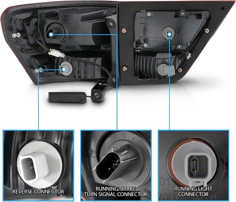 AmeriLite for 2011-2013 Jeep Grand Cherokee WK2 LED Tube Black Replacement Tail Lights Assembly Set - Passenger and Driver Side in Saudi Arabia