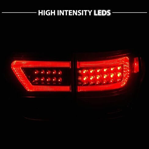 AmeriLite for 2011-2013 Jeep Grand Cherokee WK2 LED Tube Black Replacement Tail Lights Assembly Set - Passenger and Driver Side in Saudi Arabia