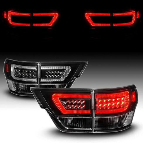 AmeriLite for 2011-2013 Jeep Grand Cherokee WK2 LED Tube Black Replacement Tail Lights Assembly Set - Passenger and Driver Side in Saudi Arabia
