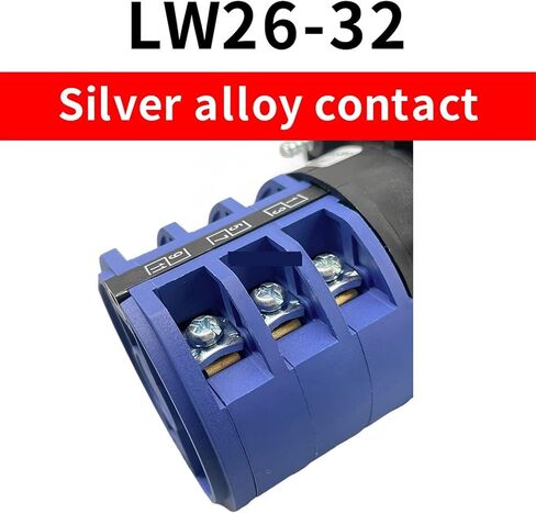 1pc lw26-32/3 3position Rotary Switch 32A 2 Poles Changeover cam Universal Switch 1-0-2 Silver Contact in Saudi Arabia