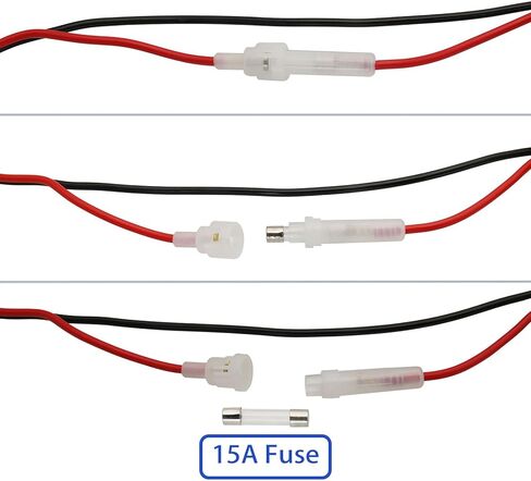 2 Pack CB Radio Power Cord Cable 3-Pin Plug 15A Fused Power Cable and 3-Pin 12V Cigarette Lighter Plug Socket Power Cord for CB Ham Radios in Kuwait