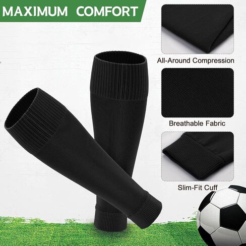 Ultrafun 3 Pairs Leg Sleeves Pre-Cut Soccer Sleeves Compatible with Grip Socks Shin Guards Sleeves for Soccer Football in Kuwait
