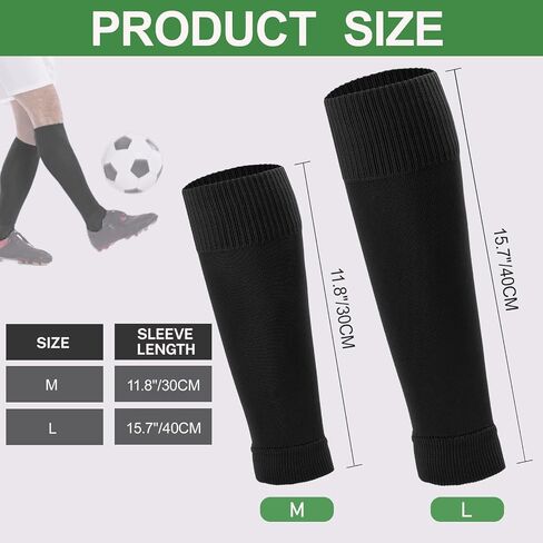 Ultrafun 3 Pairs Leg Sleeves Pre-Cut Soccer Sleeves Compatible with Grip Socks Shin Guards Sleeves for Soccer Football in Kuwait