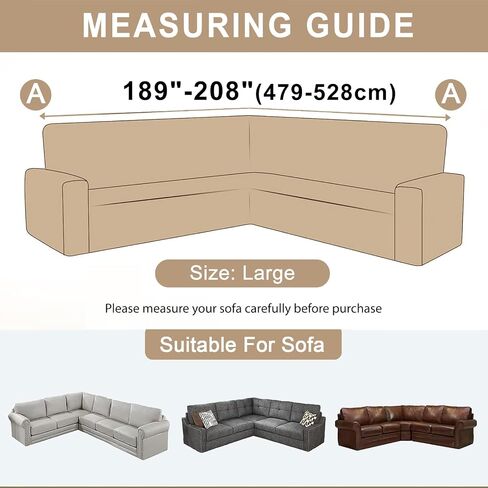 Sectional Couch Covers L Shape Sofa Cover 1 Piece Stretch Corner Couch Covers Non Slip Washable Sofa Slipcovers Soft Fleece Furniture Protector for Dogs Pet（X-Large, Dark Gray） in Kuwait