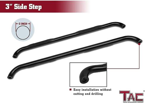 TAC Side Steps fit 2004-2008 Ford F150 Super Cab Pickup Truck 3" Black Side Bars Nerf Bars Step Rails Running Boards Off Road Automotive Exterior Accessories (2 Pieces Running Boards) in Saudi Arabia
