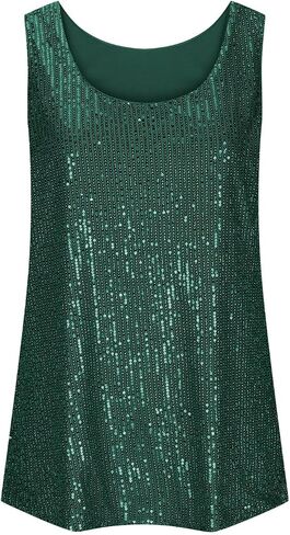 Sequin Tops for Women Sparkly Glitter Sleeveless Tank Tops Party Club Cocktail Clothes Outfits in Saudi Arabia