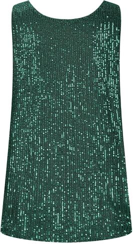 Sequin Tops for Women Sparkly Glitter Sleeveless Tank Tops Party Club Cocktail Clothes Outfits in Saudi Arabia