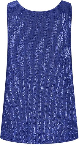 Sequin Tops for Women Sparkly Glitter Sleeveless Tank Tops Party Club Cocktail Clothes Outfits in Saudi Arabia