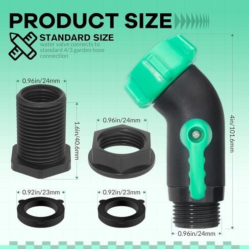 حنفية برميل المطر البلاستيكية مقاس 3/4 بوصة تركيب حاجز PVC مع صمام برميل المطر + محول خرطوم الحديقة 3/4 بوصة طقم حنفية برميل المطر مع محول تركيب الحاجز لخزانات المياه in Kuwait