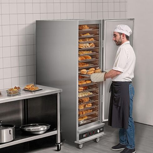 سخان طعام VEVOR Hot Box، جهاز تسخين طعام من 5 طبقات مع صينية مياه، 5 مقالي، باب زجاجي مزدوج وأرفف قابلة للتعديل، خزانة تسخين الطعام من الفولاذ المقاوم للصدأ، مثالية لتخزين البيتزا والدجاج والمطاعم in Kuwait