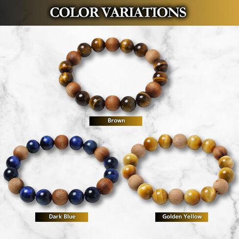 Solid Yakusugi Cedar Beads Tiger Eye Stones Natural Stones 12mm Seded Sybled Size 7.5 " in Saudi Arabia