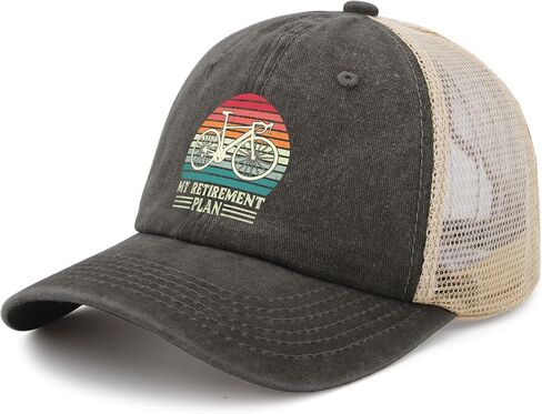 Never Underestimate an Old Man On A Bicycle Golf Hat Gardening Hat AllBlack Dad Hat Gifts for Grandpa Outdoor Hats in Saudi Arabia
