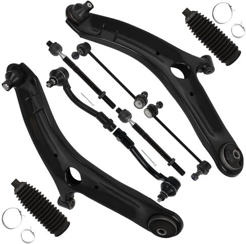 SCITOO 10pcs Front Suspension Kit Lower Control Arm with Ball Joint fit 2012-2013 for Kia Soul Outer Inner Tie Rod End w/Steering Boot Sway Bar Link in Saudi Arabia