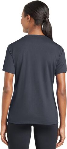 Sport-Tek Ladies Posicharge Racermesh v-Neck Tee. LST340 ، الجرافيت رمادي ، كبير in Saudi Arabia