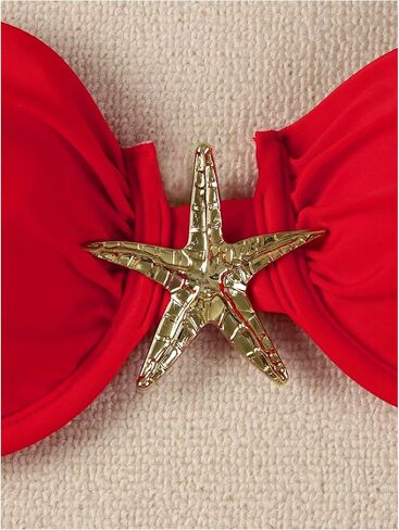 OYOANGLE Women's Bikini Set Starfish Ruched High Cut Thong Solid 2 Piece Beachwear in Saudi Arabia