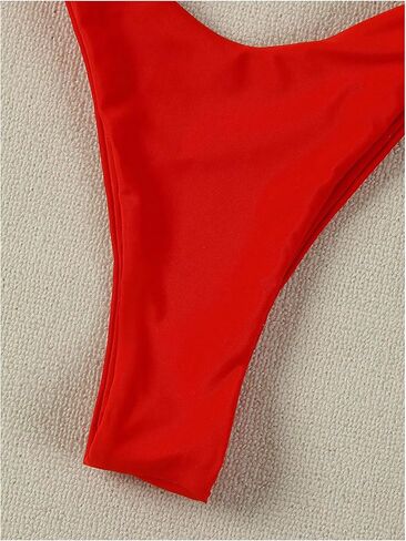 OYOANGLE Women's Bikini Set Starfish Ruched High Cut Thong Solid 2 Piece Beachwear in Saudi Arabia