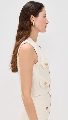 [BLANKNYC] womens Denim Vest With Gold Buttons in Kuwait