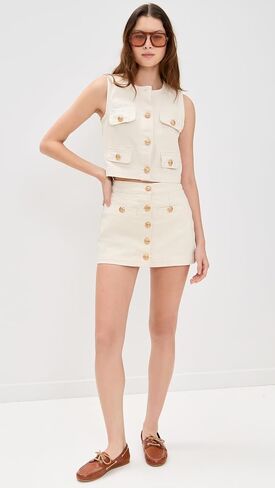 [BLANKNYC] womens Denim Vest With Gold Buttons in Kuwait