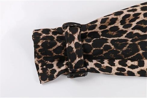 Hdhdeueh Women Long Oversized Leopard Print Trench Coat Double Breasted Vintage Lapel Outerwear With Belt in Saudi Arabia