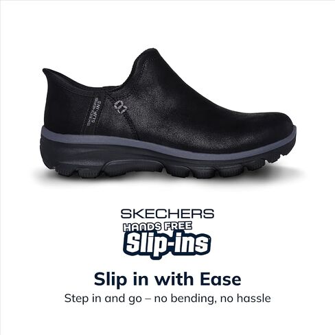 Skechers Women's EASY GOING-MODERN HOUR-Hands Free Slip-Ins Ankle Boot, Black, 10 Wide in Saudi Arabia